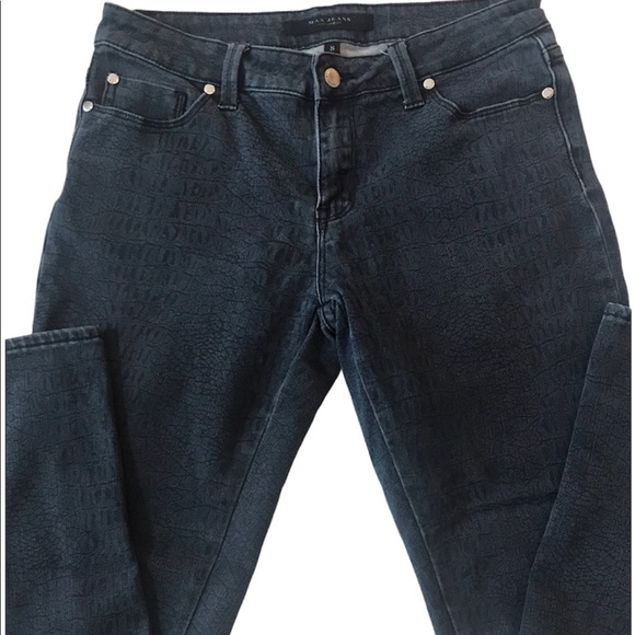 Max Jeans Alligator Print Blue Jeans Size 8 - Picture 1 of 7